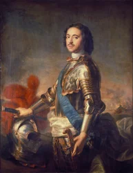 Porträt von Zar Peter dem Großen von Russland (Peter I: 1672 - 1725)